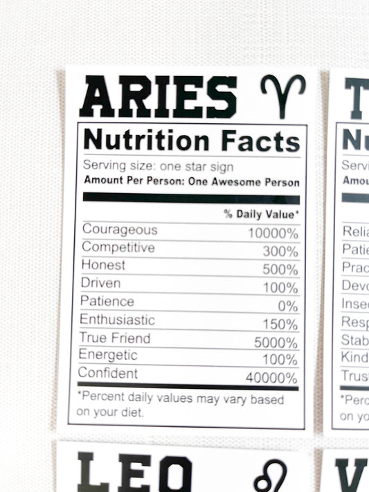 Zodiac Personality Vinyl Stickers