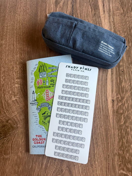 Block Lettered Days of the Week