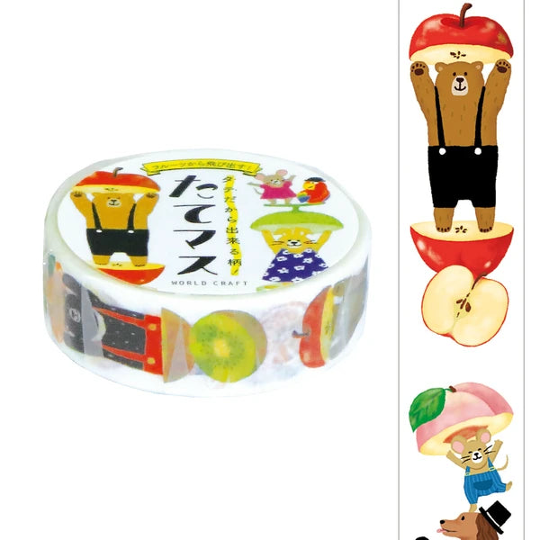 Fruit Animals Vertical Washi Tape