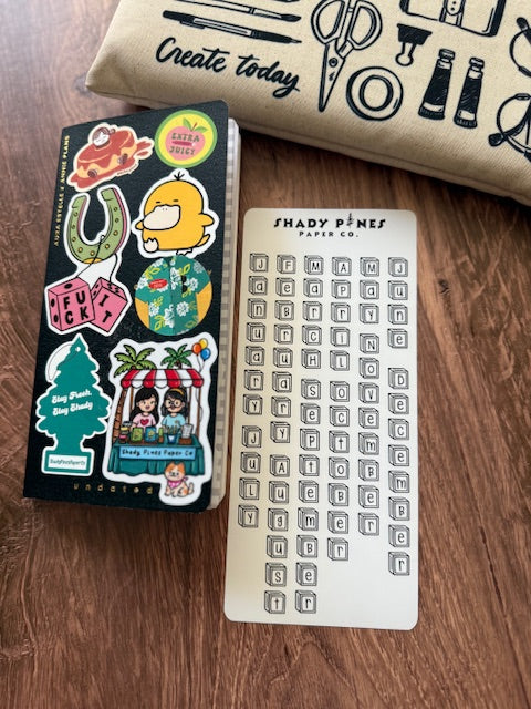 Block Lettered Months