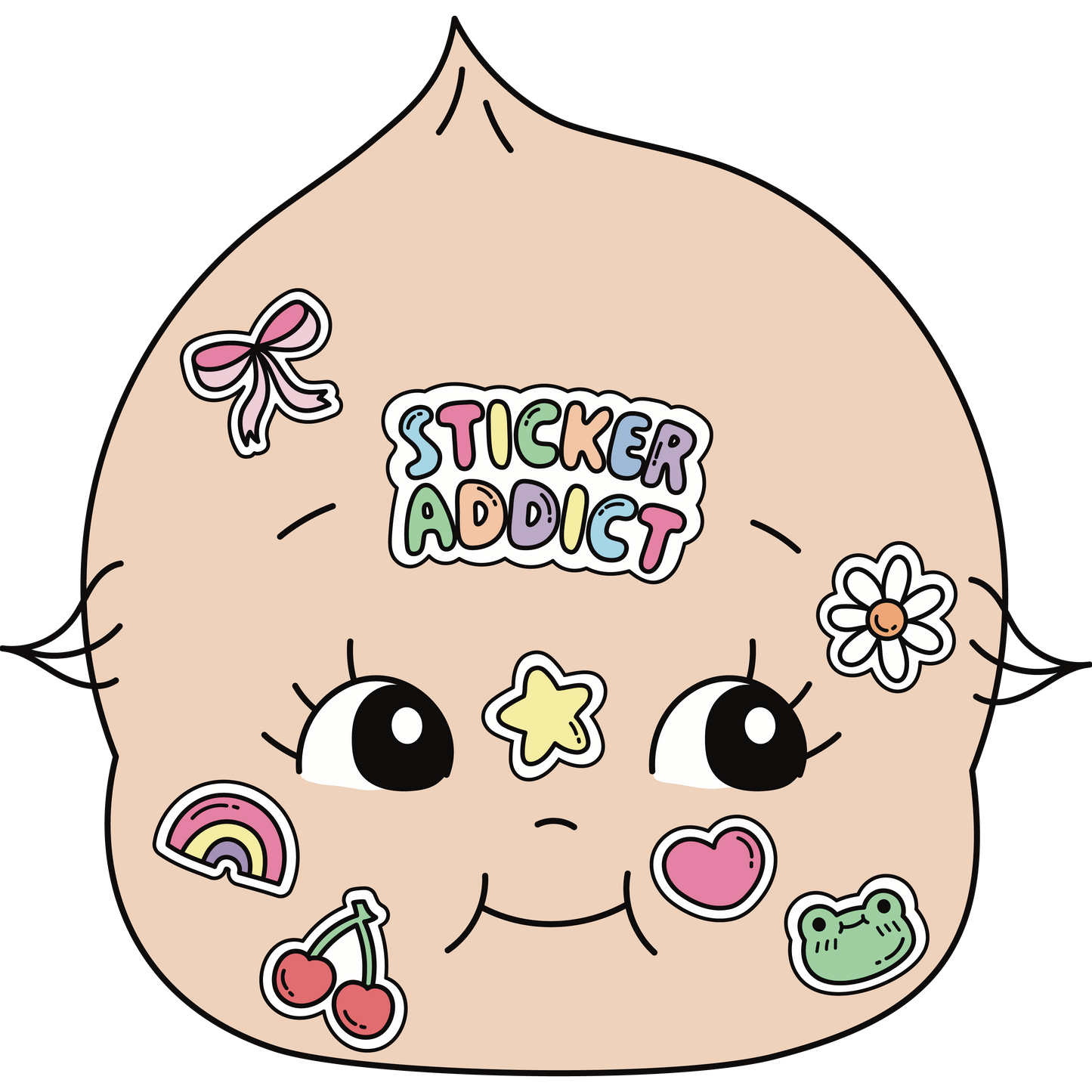 Sticker Addict Doll Head